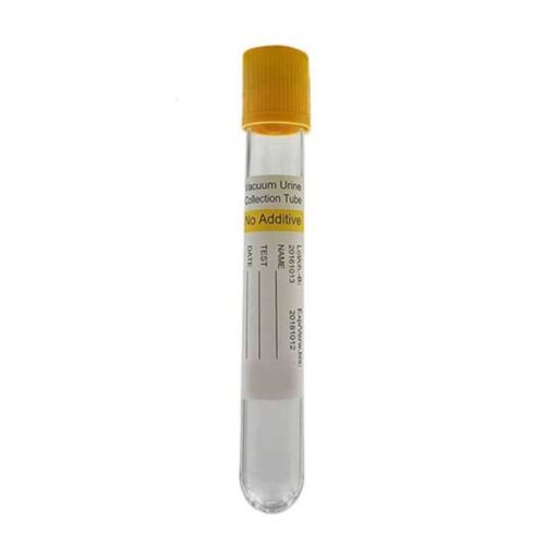 Globe 3861 Urine Collection Plastic Vacuum Tube, Yellow Cap, 13 x 100, case 1000